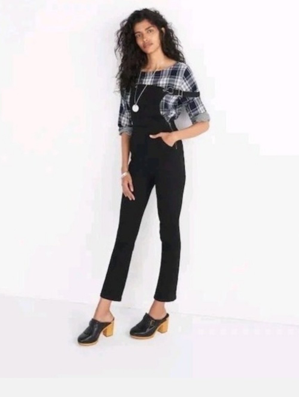 Madewell Cropped/short Black Denim Overalls XS Grunge Dark Academia
